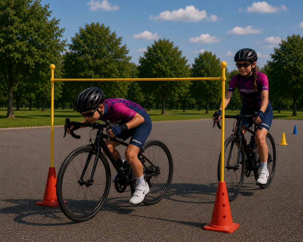 exercices de l'école de vélo d'AMsports Cyclisme à Dijon