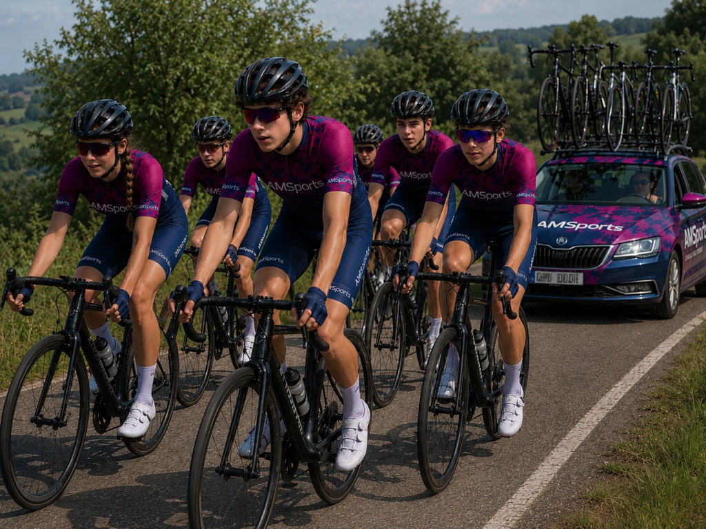 Le groupe Lycée de la section sportive d'AMSports Cyclisme  Dijon