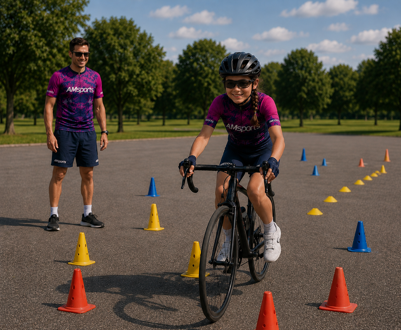 séance de maîtrise du vélo chez AMSports Cyclisme à Dijon