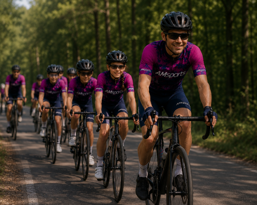 Sortie de groupe de l'école de vélo d'AMsports Cyclisme